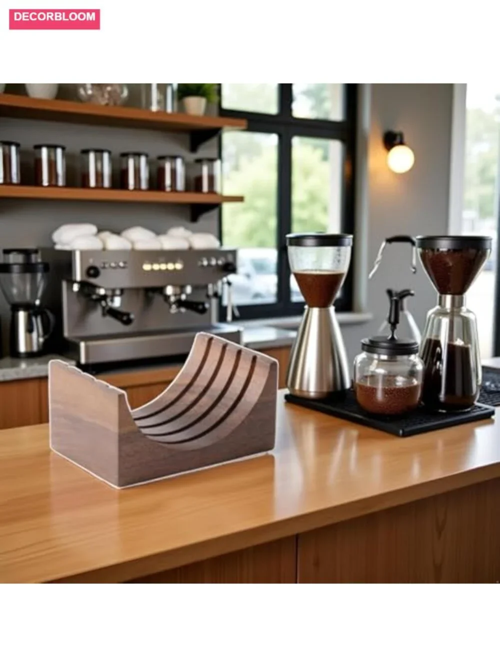 Espresso Puck Screen Holder Walnut Wood Stand for 51/53/58mm Reusable Filters